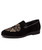 Men's black embroidery slip on dress shoe 01