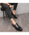 Men's black croc skin strap leather slip on dress shoe 07