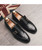 Men's black croc skin strap leather slip on dress shoe 09