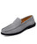 Men's grey crocodile pattern leather slip on shoe loafer 01