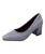 Grey suede slip on low heel dress shoe 01