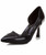 Black slip on high heel dress shoe side cut out 01