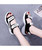 Black double magic button shoe sandal 07