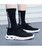 Women's black flyknit texture pattern shoe sneaker in plain 02
