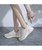 Women's beige flyknit texture pattern shoe sneaker 08