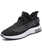 Women's black stripe flyknit texture pattern lace shoe sneaker 01