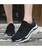 Women's black mesh vamp flyknit texture pattern shoe sneaker 03