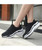 Women's black mesh vamp flyknit texture pattern shoe sneaker 05