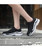 Women's black mesh vamp flyknit texture pattern shoe sneaker 06