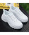 Women's white mesh vamp flyknit texture pattern shoe sneaker 06