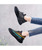 Women's black color stripe flyknit texture pattern shoe sneaker 03