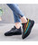 Women's black color stripe flyknit texture pattern shoe sneaker 06