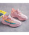 Women's pink color stripe flyknit texture pattern shoe sneaker 10