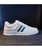 Women's green stripe label pattern sneaker 08