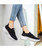Women's black mesh vamp flyknit texture pattern shoe sneaker 05