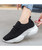 Women's black mesh vamp flyknit texture pattern shoe sneaker 06