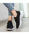 Women's black mesh vamp flyknit texture pattern shoe sneaker 07