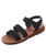 Black velcro slip on shoe sandal 01