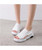 White open-toed slip on platform shoe 05