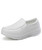 Women's white simple plan slip on rocker bottom shoe sneaker 01