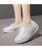 Women's white simple plan slip on rocker bottom shoe sneaker 02