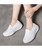 Women's white simple plan slip on rocker bottom shoe sneaker 04