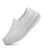 Women's white simple plan slip on rocker bottom shoe sneaker 15