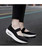 Women's black weave pattern low cut rocker bottom shoe sneaker 03