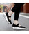 Women's black weave pattern low cut rocker bottom shoe sneaker 07