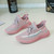 Women's pink mix color flyknit print shoe sneaker 04