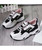 Women's grey pink mix color flyknit letter print shoe sneaker 08