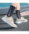 Women's beige plain flyknit sock like fit shoe sneaker 04