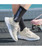 Women's beige plain flyknit sock like fit shoe sneaker 05