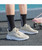 Women's beige plain flyknit sock like fit shoe sneaker 06