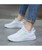 Women's white mix color flyknit mesh texture pattern shoe sneaker 05