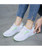 Women's white mix color flyknit mesh texture pattern shoe sneaker 06