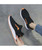 Women's black mix color flyknit mesh texture pattern shoe sneaker 02