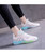 Women's green mix color mesh vamp shoe sneaker 03