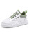 Women's white green mesh vamp letter print on side shoe sneaker 01