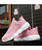 Women's pink simple plain mesh vamp shoe sneaker 04