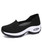 Women's black hollow low cut slip on double rocker bottom sneaker 01