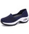 Women's blue hollow low cut slip on double rocker bottom sneaker 01