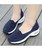 Women's blue hollow low cut slip on double rocker bottom sneaker 02