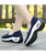 Women's blue hollow low cut slip on double rocker bottom sneaker 03