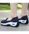 Women's blue hollow low cut slip on double rocker bottom sneaker 06