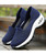 Women's blue hollow low cut slip on double rocker bottom sneaker 10