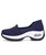 Women's blue hollow low cut slip on double rocker bottom sneaker 12