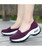 Women's purple hollow low cut slip on double rocker bottom sneaker 02