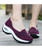 Women's purple hollow low cut slip on double rocker bottom sneaker 05