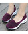 Women's purple hollow low cut slip on double rocker bottom sneaker 07